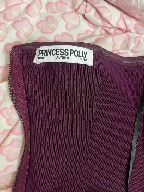 Princess Polly Oscuro Longline Mesh Corset Top Currant - Image 9