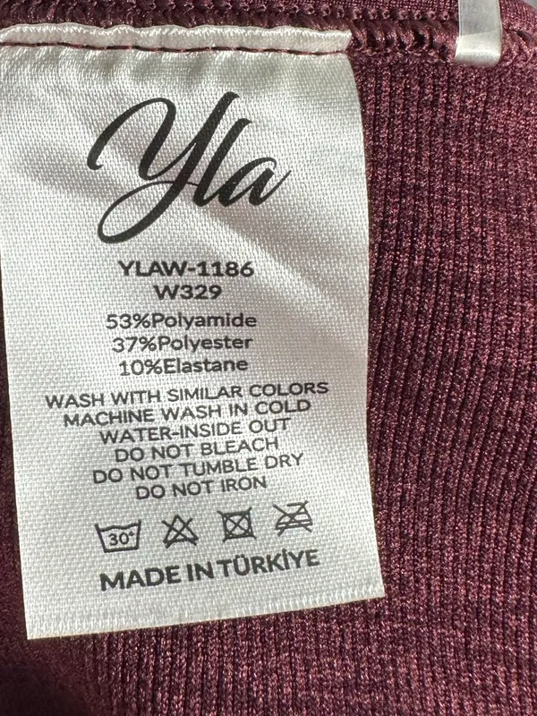 YoungLA Core Seamless Scoop Neck Sports‎ Bra XL Burgundy Silk NWT W329 - Image 7