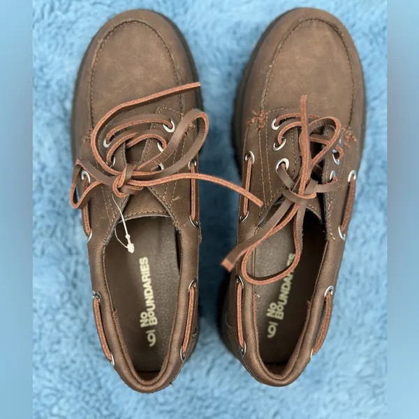 No Boundaries Women's Platform Boat Shoes‎ Brown NWOB Size 6 Y2K 90's - Image 6