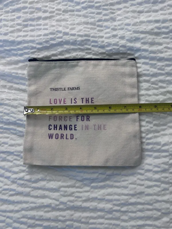 Thistle Farms Canvas Zip Pouch Cream NWOT - Image 4