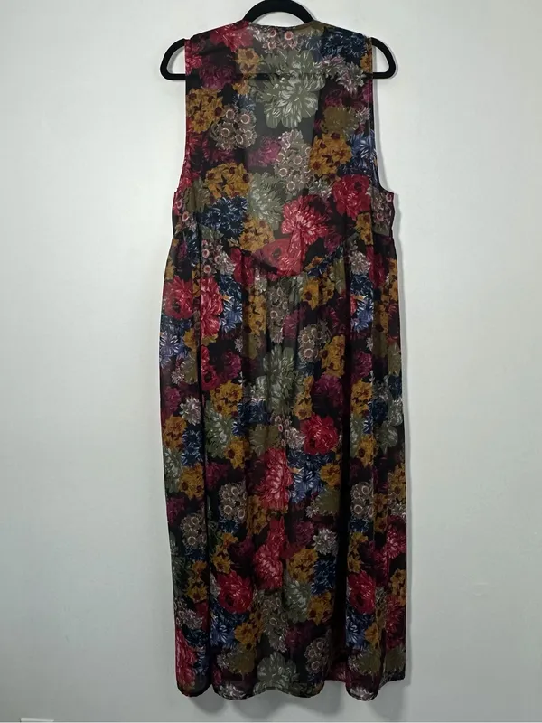 Young Fabulous & Broke Floral Sleeveless Maxi Kimono Size Large Boho - Image 3