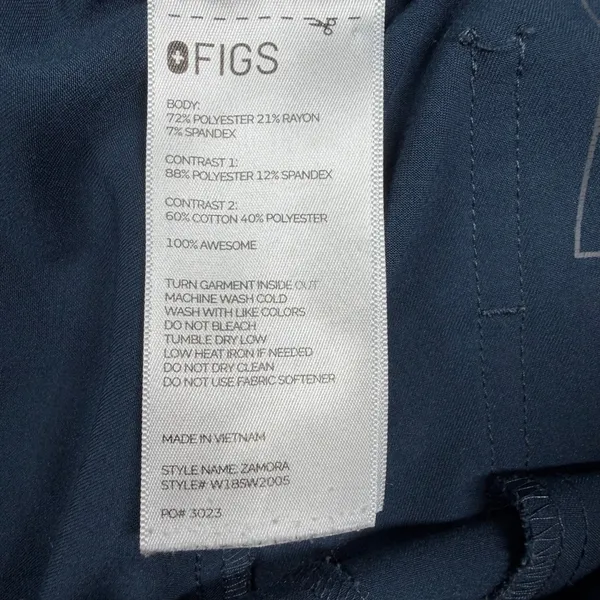 FIGS Zamora Jogger Scrub Pants Women’s Medium Navy Blue Technical Collection - Image 6