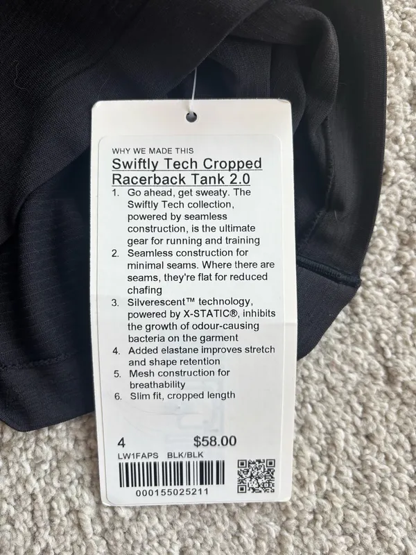 Swiftly Tech Cropped Racerback Lululemon Tank Top - Image 5