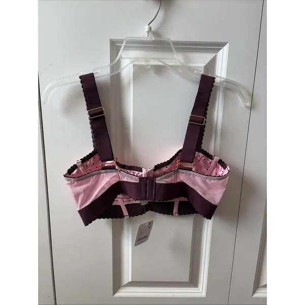 Free People Viva La Longline Underwire Balconette Bra Med Pink Polka Dot New - Image 3