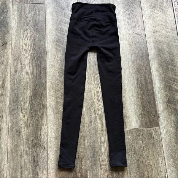 Lululemon High Rise Reveal Precision Tights in Black Size 2 Laser Cut Mesh Leg - Image 12