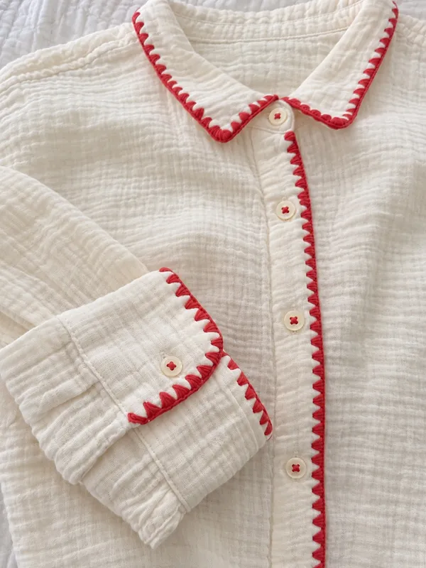Universal Thread Women’s Cream Gauze Button-Down Shirt – Size L - Image 4