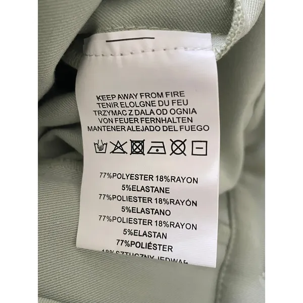 Motel Wide Leg Trousers XS Sage Green High Rise Pleated Pants - Image 7