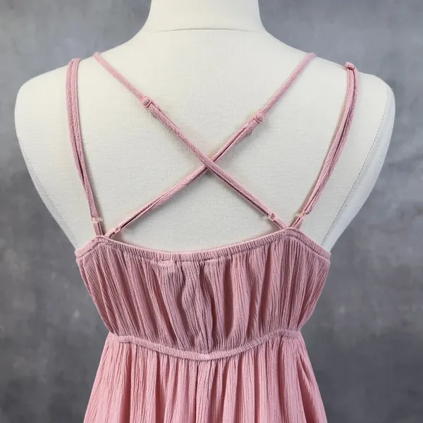 Trixxi Lace Overlay Mini Dress Size Small‎ Pink Flowy Boho Coquette Summer Girly - Image 7