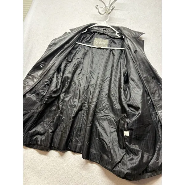 Wilsons Women's XL Black Leather Button Up Jacket Blazer Style Grunge 90s Y2K - Image 5