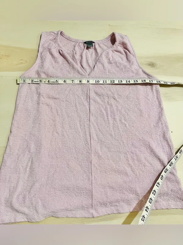 Eddie Bauer Women Small Mauve Pink Textured Knit Tank Top Minimalist Chic - Image 6