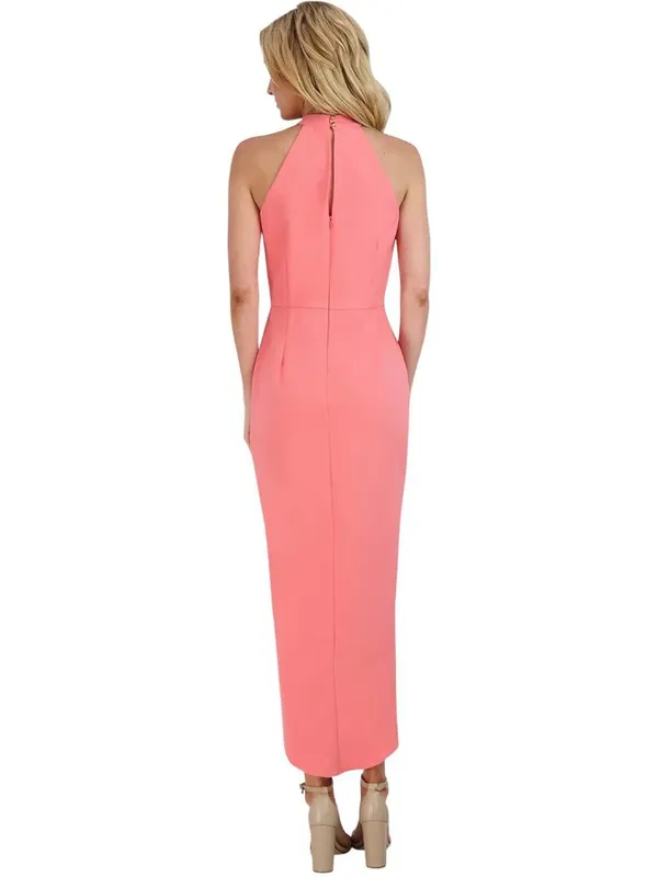 Julia Jordan Womens Knot-Neck Midi Halter Dress JJ38691 Melon Pink 14 - Image 10