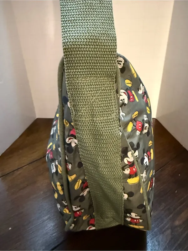 Disney's Mickey Mouse Olive Green Canvas Print Hand Shoulder Bag Purse - Image 3