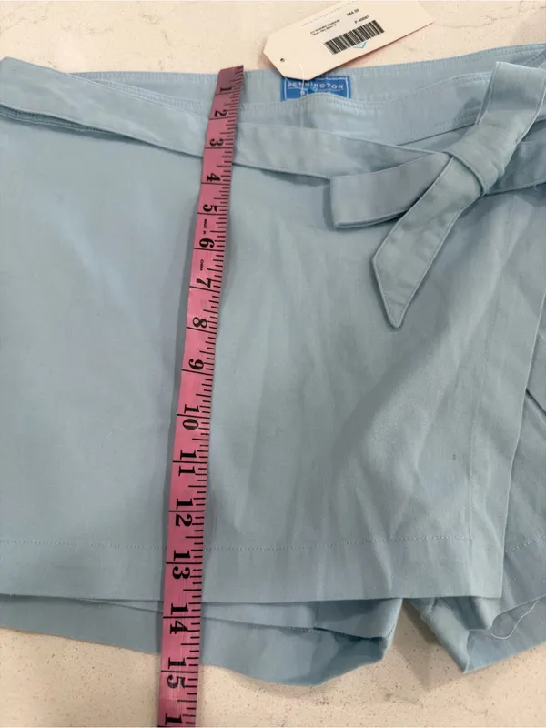 Light Blue Wrap Skort with Side Tie and Embroidered Logo Size 12 - Image 11
