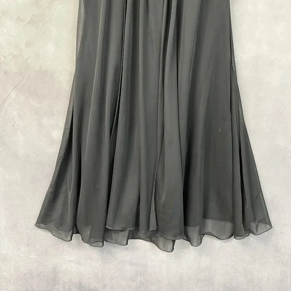 B. Smart Y2K Womens Chiffon Sweetheart Cocktail Dress Size 5/6 Black Flowy McBling HOCO - Image 4