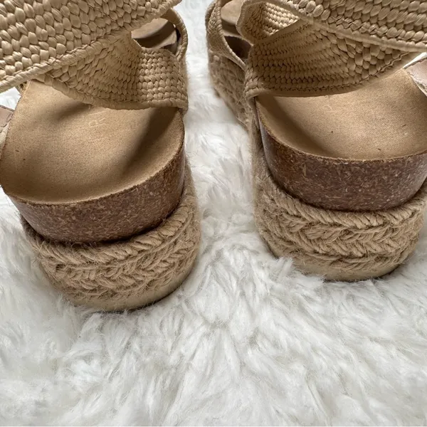 Esprit Tan Gigi Platform Espadrille Ankle Strap Sandals Size 6 - Image 5