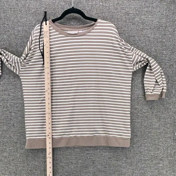 Belle by Kim Gravel Womens Sweatshirt Size‎ M Stripe Nautical 3/4 Sleeve - Image 13