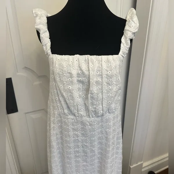 Arula C White Eyelet Tie Back Maxi Dress Altar’d State Plus Size NEW - Image 3