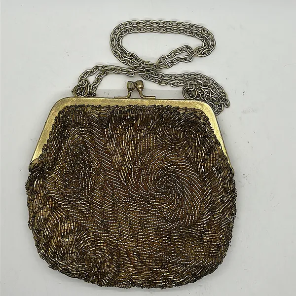 Vintage Gorgeous Dazzling Gold Edwardian Evening Clutch Wristlet Purse Bag 🌺🌺 - Image 2