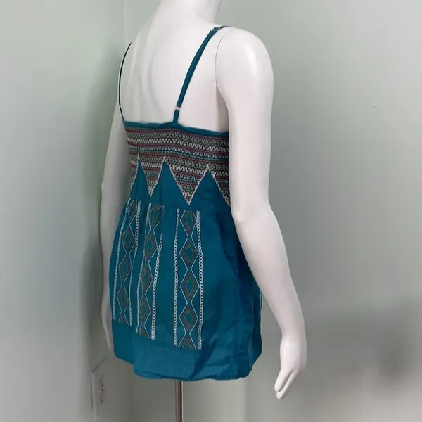 PrAna embroidered smocked tank - Image 4