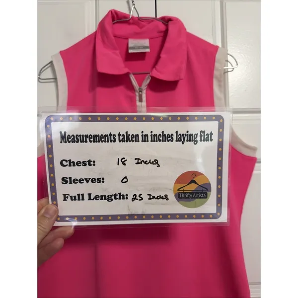 Nike Golf Womens Pink Dri-FIT Sleeveless Quarter Zip Polo Shirt‎ 520549-641 M - Image 2