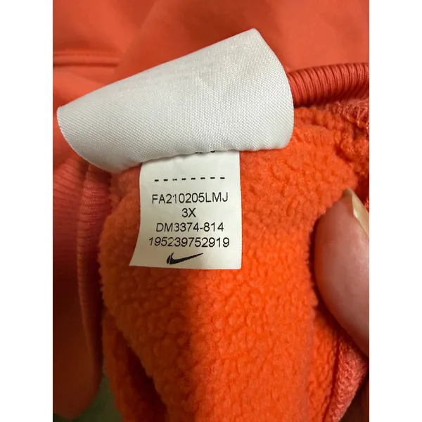 Nike Phoenix Fleece Therma-FIT Oversized Quarter Zip Sweatshirt Coral Orange 3X - Image 10