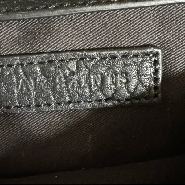 All Saints Black Leather Crossbody Bag - Image 3