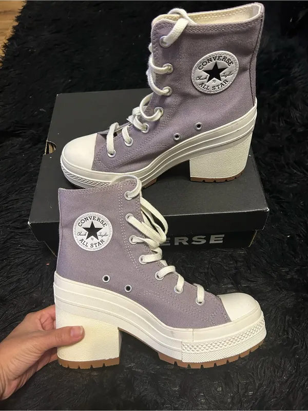 CONVERSE Chuck 70 de luxe hi top purple platform shoes sneakers women’s 7.5 new - Image 9
