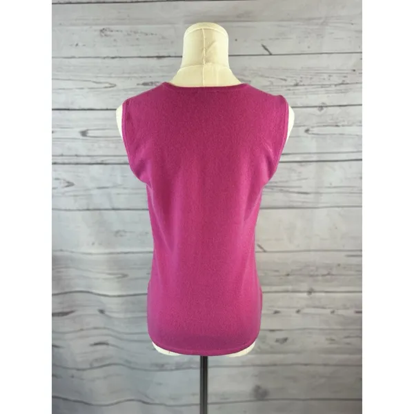 Ann Taylor 100% Cashmere Sleeveless Sweater Top Pink Women’s Medium - Image 3
