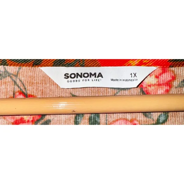Sonoma Burnt Orange Floral Corduroy Blouse Women's Size 1X‎ Peasant Fall Pumpkin - Image 6