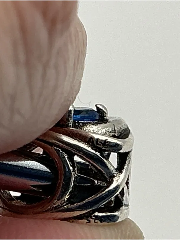 Pandora Blue Heart Openwork Charm S925 ALE Sterling Silver - Image 3