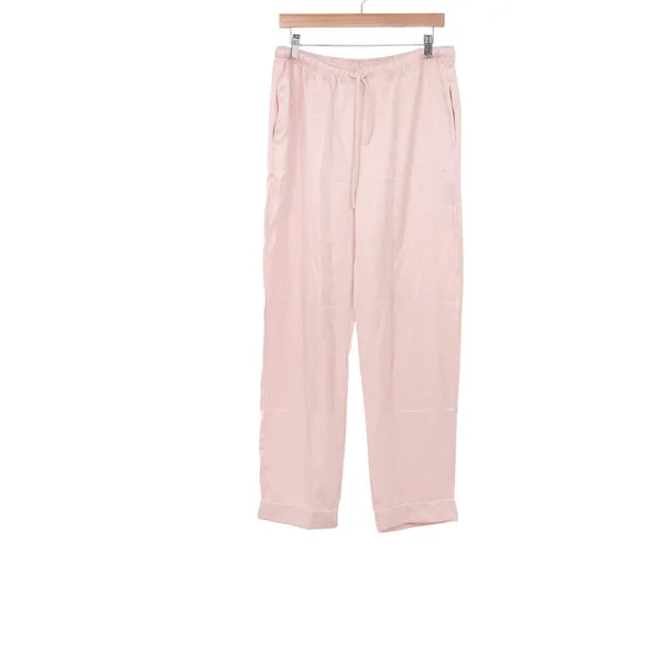 Yimanie Pajama Set Women XL Pinstripe Pink Metallic Button-down Excellent - Image 4