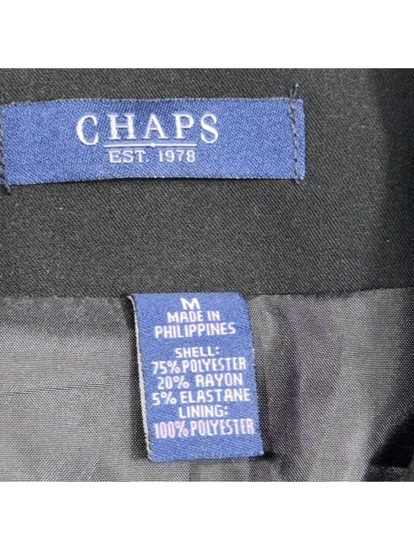Chaps by Ralph Lauren Black Fitted Blazer with Gold Crest Buttons Size Medium - Image 4