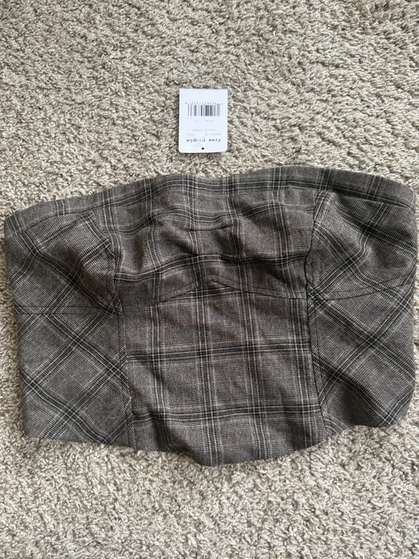 Free People NEW Out West Plaid Corset Top - Image 2