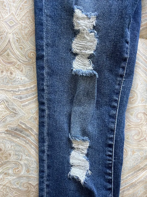 KanCan Dark Blue Distressed Skinny Jeans - Image 7