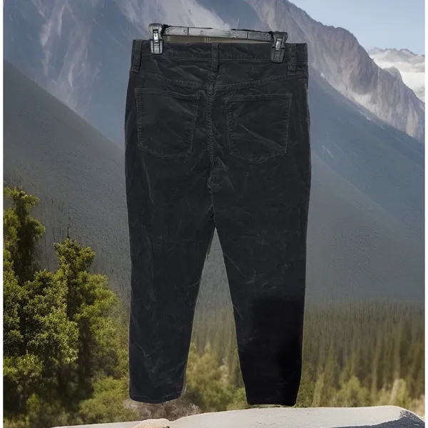 J.Crew Pants‎ Womens Size 29 Black Corduroy 9" High-Rise Skinny Button Fly - Image 2