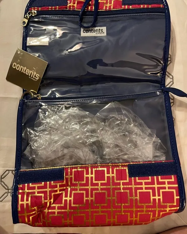 Contents by Allegro Toiletry Bag. Pink/Gold - Image 4