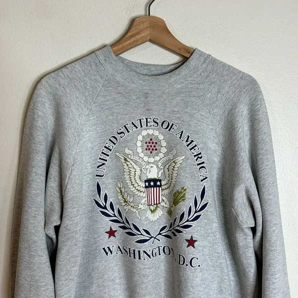 VTG‎ 80s 90s Gray Sweatshirt pullover Washington DC USA Size XL - Image 2