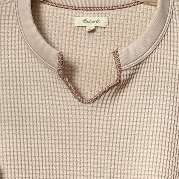 Madewell waffle split neck tee size M - Image 5