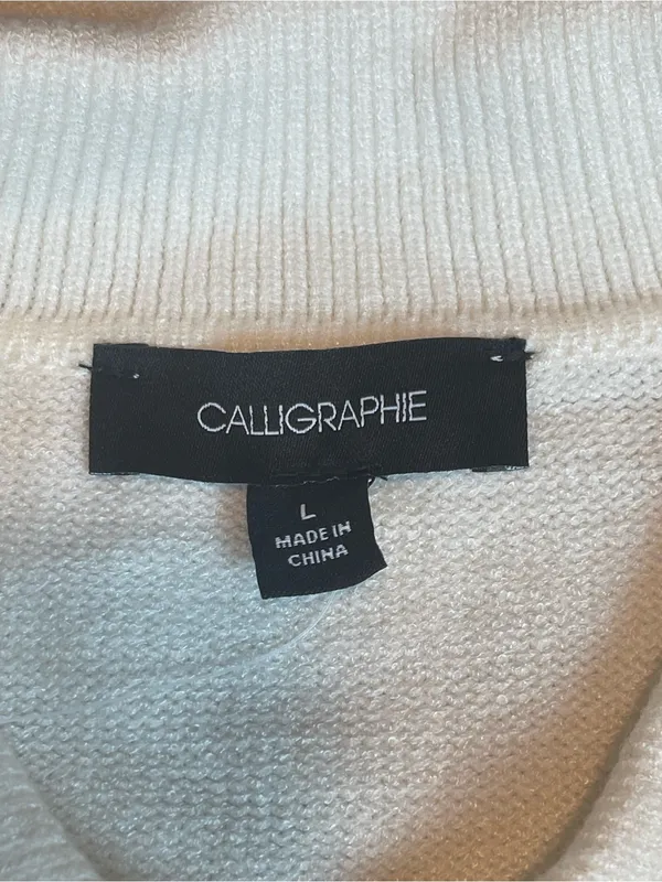 Anthropologie Calligraphie Novelty Knit Cat Sweater Cardigan Grandma Cream L - Image 10