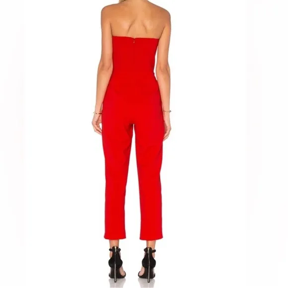 AMANDA UPRICHARD Red Cherri Sweetheart Jumpsuit NWOT Size‎ P - Image 3