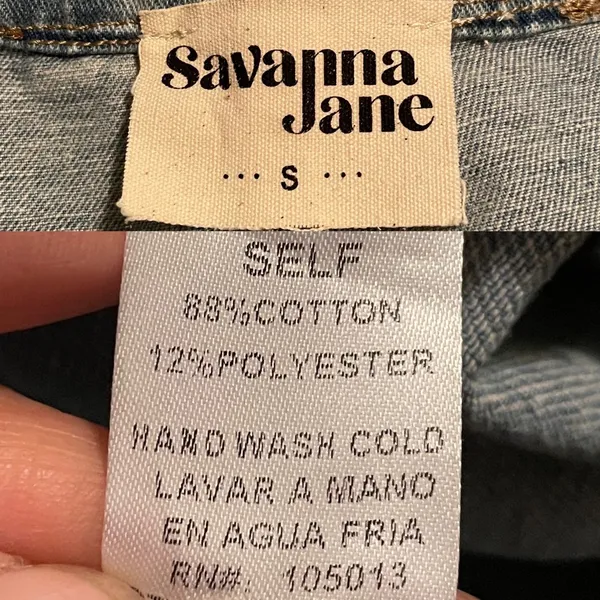 Savanna Jane Womens Shorts Rhinestone Tassel Blue Jean Denim Hippie Size Small - Image 12