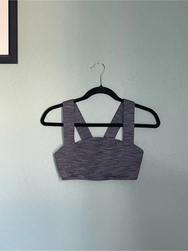 Outdoor Voices Freeform Sports Workout Bra Size XS Heathered Gray Unlined - Image 2