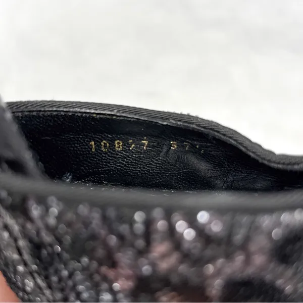Dolce & Gabbana Vintage Y2K Embroidered Glitter Mary Jane Ankle Strap Heels 37.5 - Image 12
