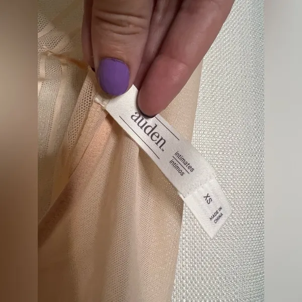 Auden Striped Chiffon Bodysuit Honeysuckle Peach XS - Image 5