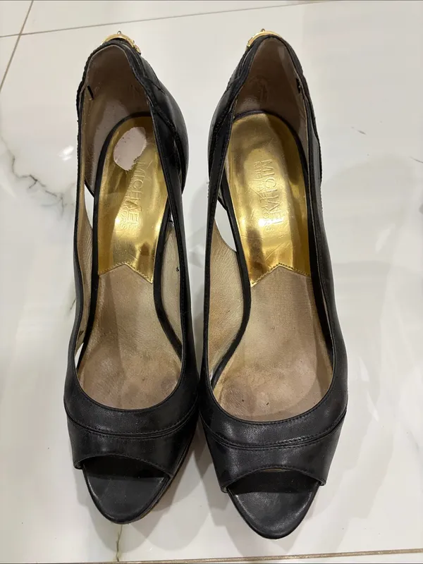 MICHAEL Michael Kors Hamilton Black Peep-Toe Platform Pumps size 9 - Image 2
