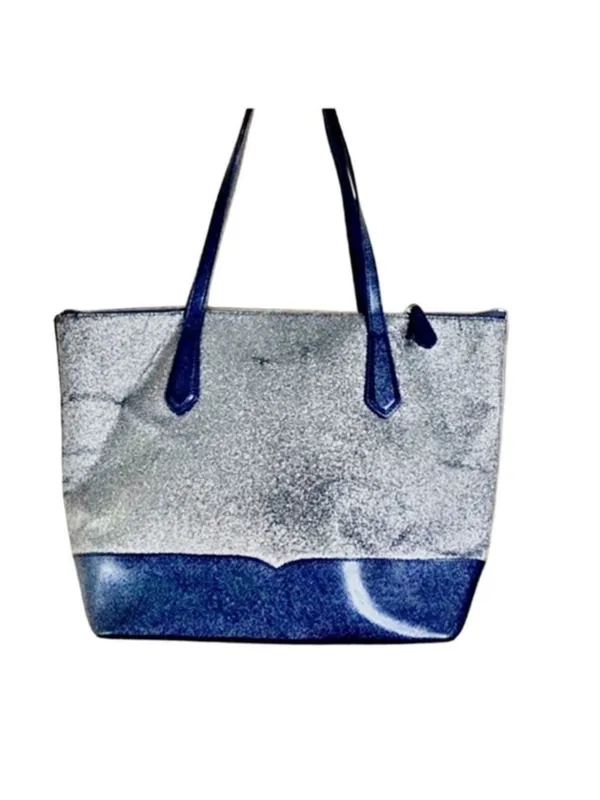 Kate Spade Lola Joely Large Glitter Carryall Tote in Dusk Navy Blue GUC - Image 4