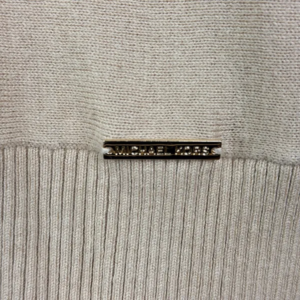 Michael Kors Size M Camel Fringe Knit Poncho Sweater Western Layering Boho - Image 6