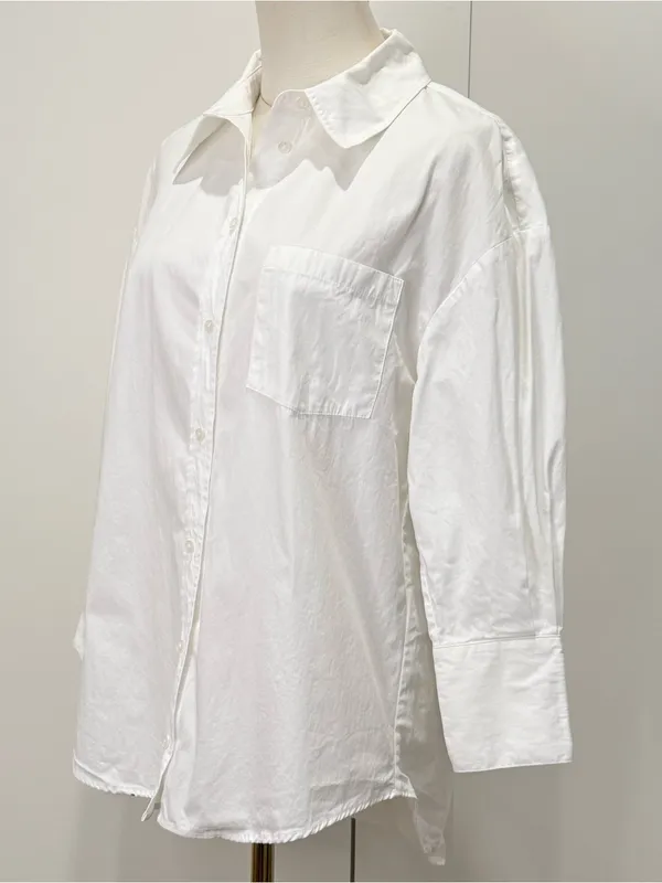 Anine Bing Mika Button Down Shirt XXS White Oversized Capsule Clean Chic Classic - Image 7