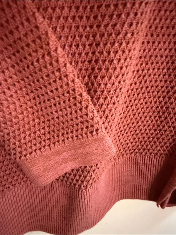 LOFT Rust Textured Crewneck Sweater - Image 4