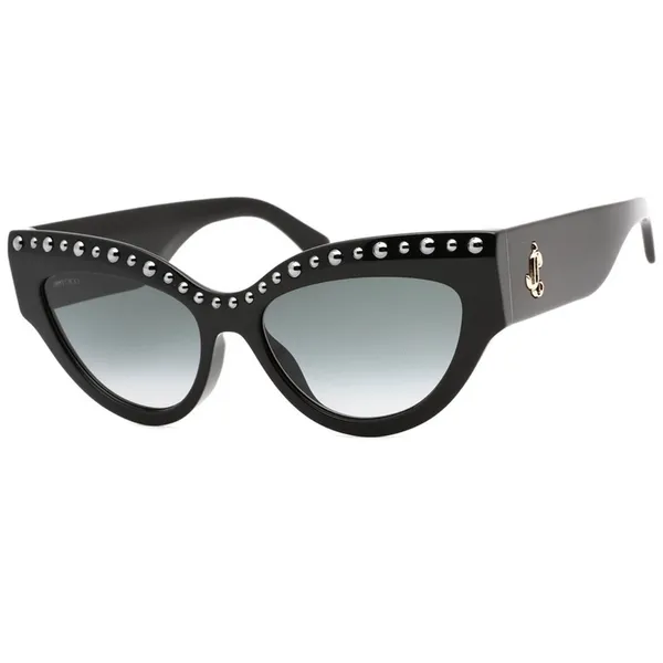 Jimmy Choo Black Cat-Eye Sunglasses with Silver Accents - Image 2